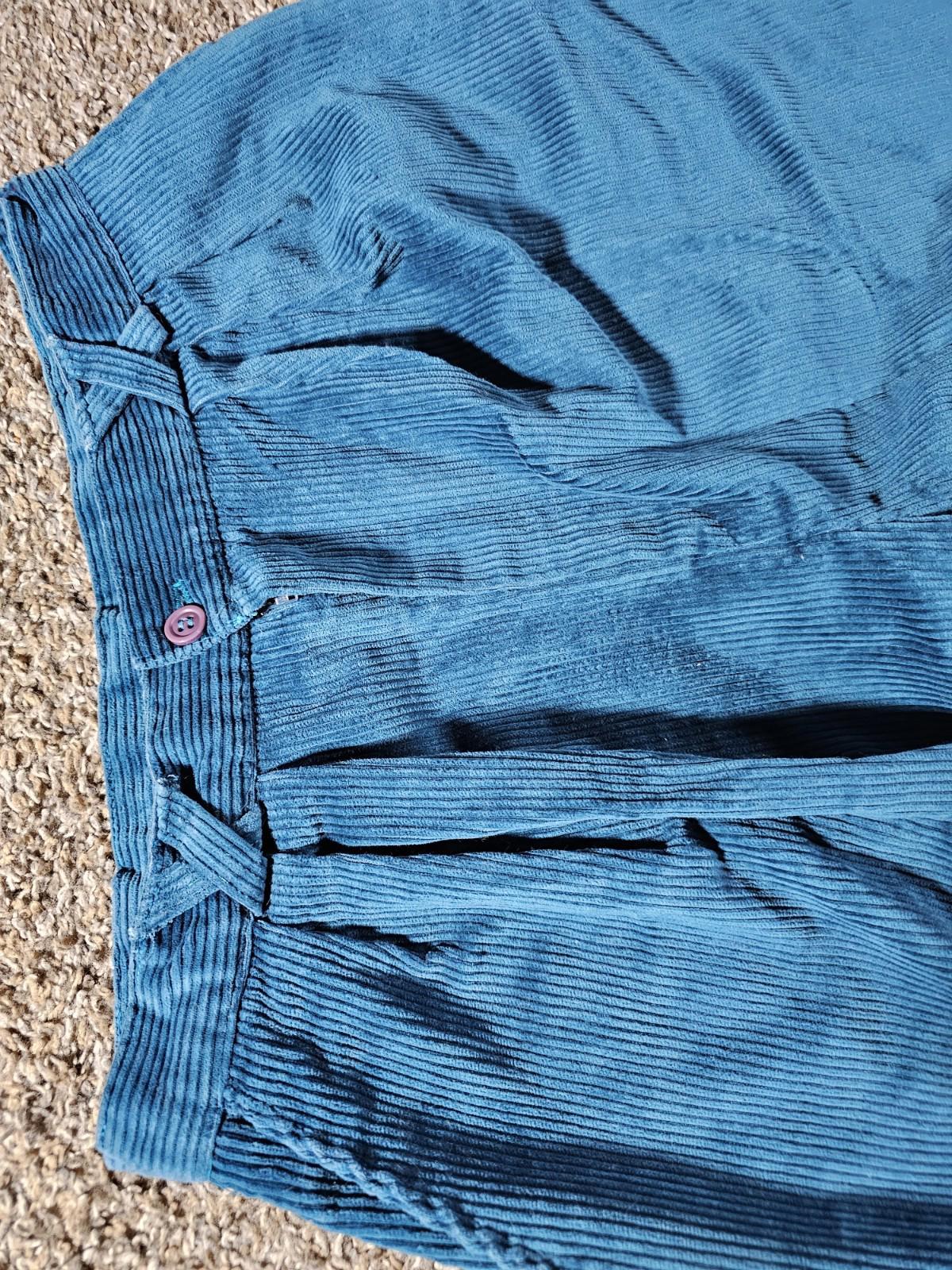 blue teal corduroy pants size 13-14 27x30