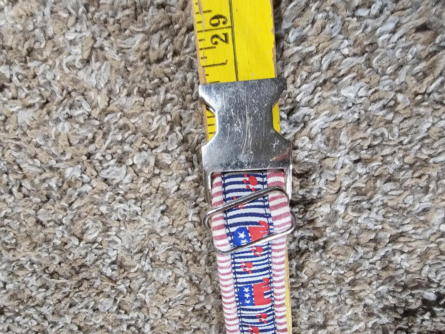 GOP Elephant dog collar Red White Blue Stripe