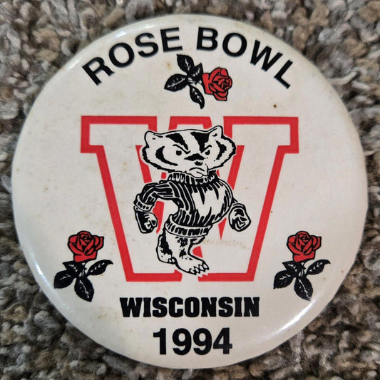 Vintage Wisconsin Badgers 1994 Rose Bowl Champions 3" Button