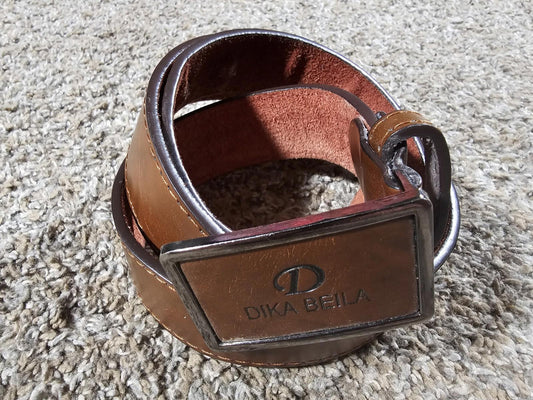 DIKA BEILA Mens Leather Belt Brown Very Soft