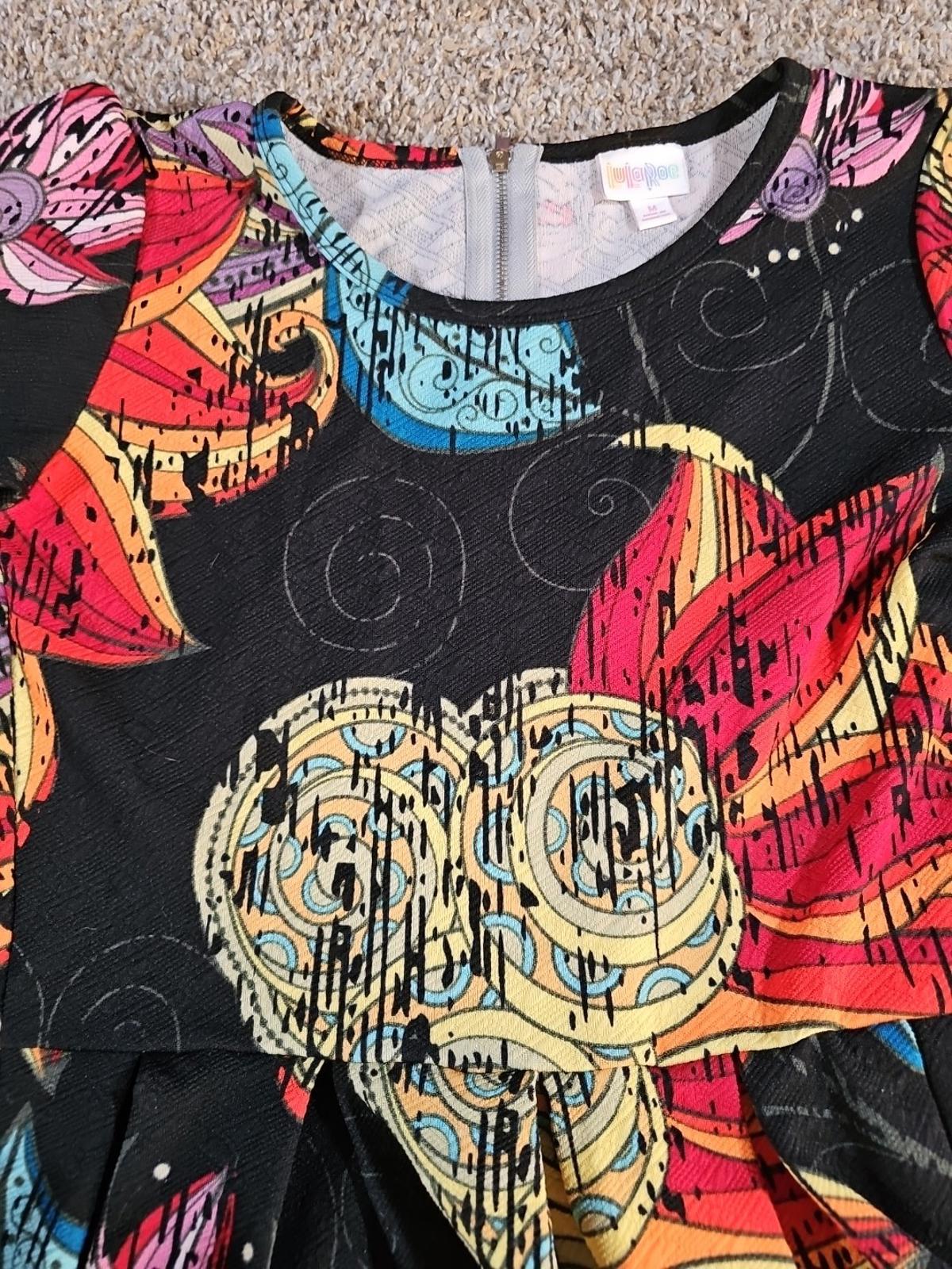 LuLaRoe Dress Floral Multicolor Medium Back Zipper