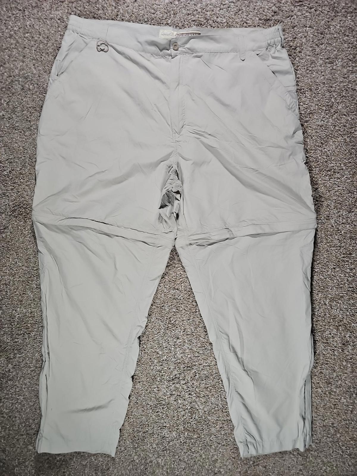 Cabelas GX II Convertible Hiking Pants to Shorts Mens SZ 3XL Nylon Beige UPF40