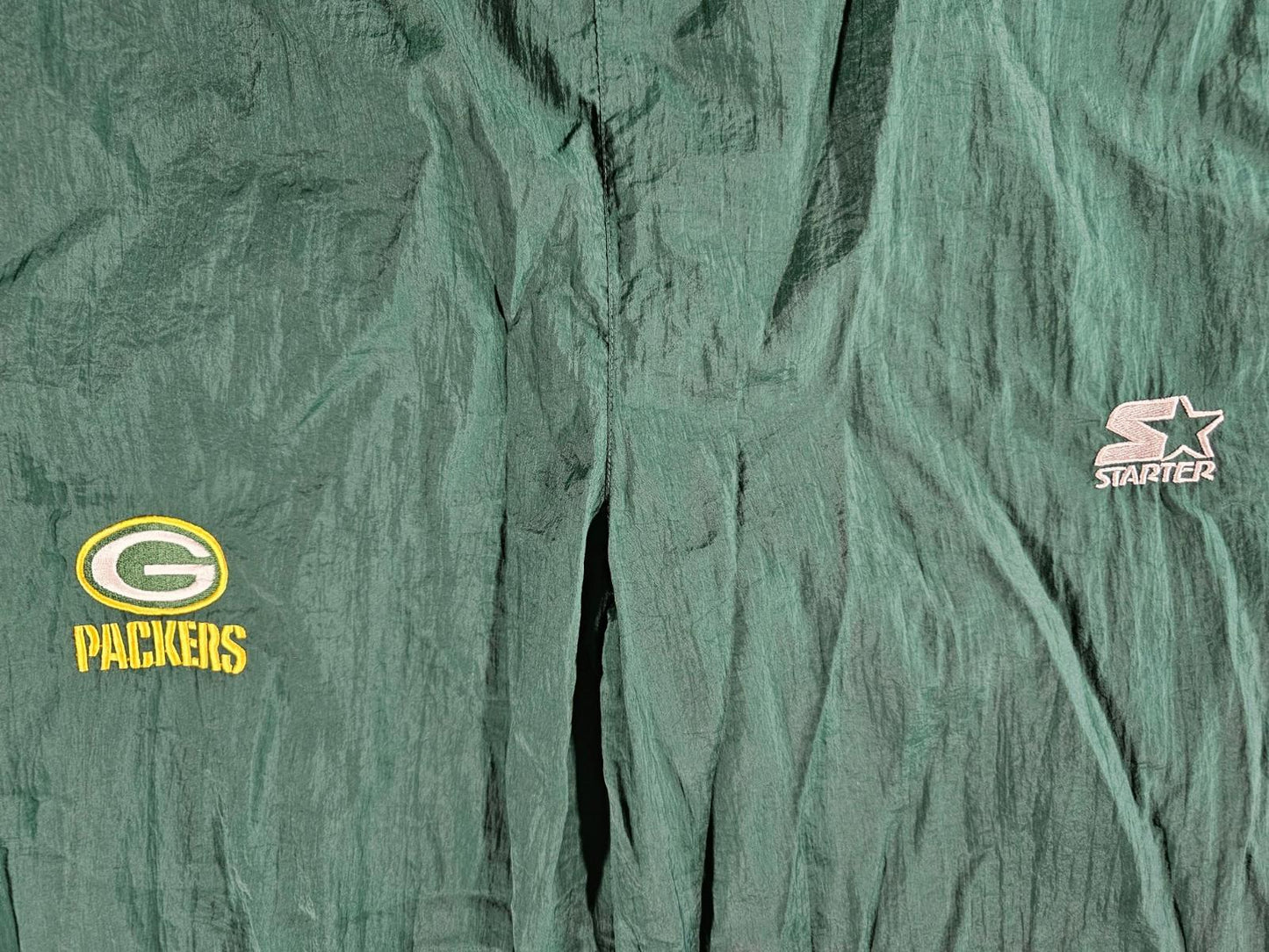 Starter Green Bay Packers Track Windbreaker Pants Ankle Zip