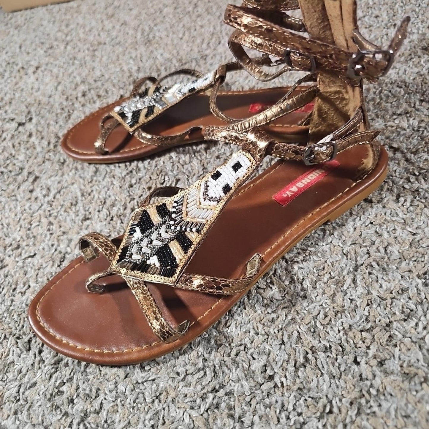 Union Bay Bead Strappy Sandals 318-80-84 Sz 8.5M