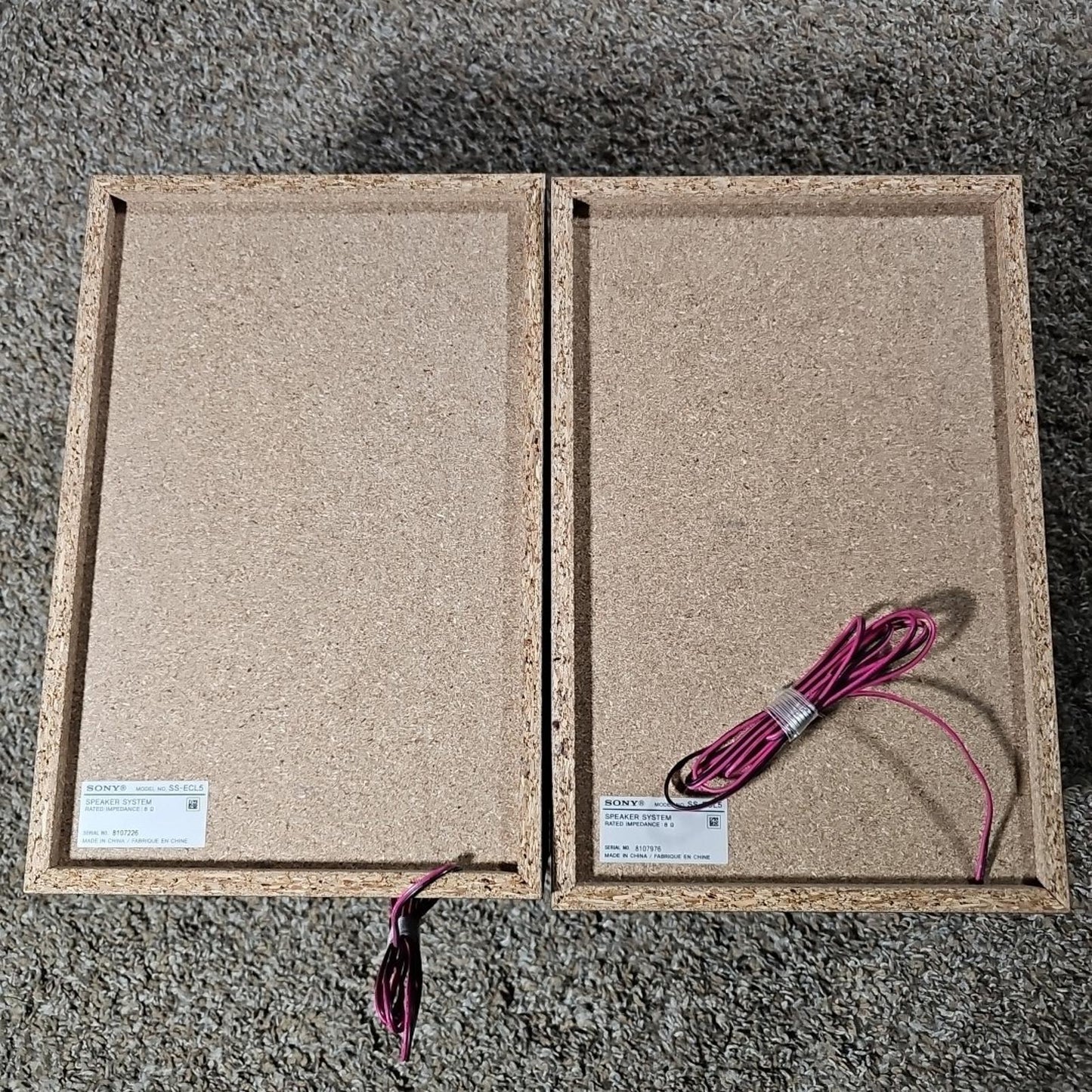 Sony SS-ECL5 Bookshelf Speakers 🎵 8-Ohm 5.25" Pair Untested Looks Good