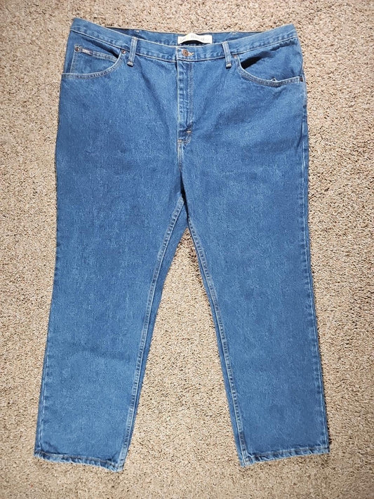 Lee Regular Fit Straight Leg Medium wash Denim Mens Blue Jeans 44x30