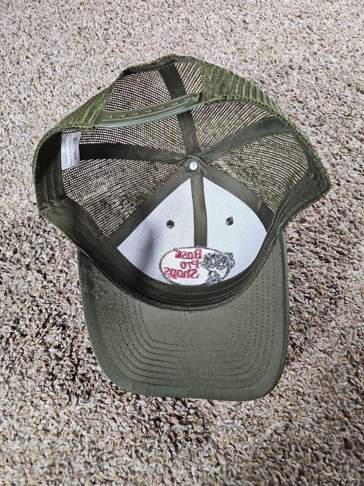 Bass Pro Shops CLUB Olive Green Mesh Trucker Snapback Hat