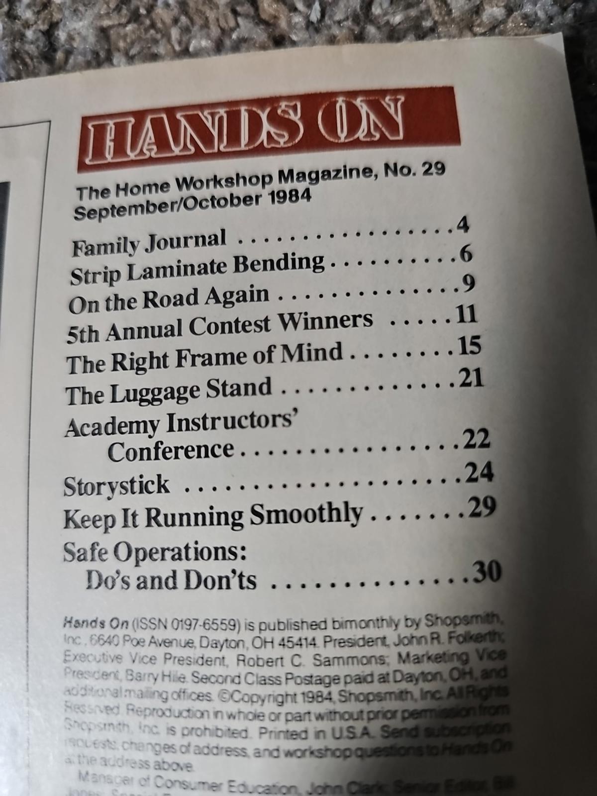 Hands On Home Workshop Magazine Sep/Oct 1984