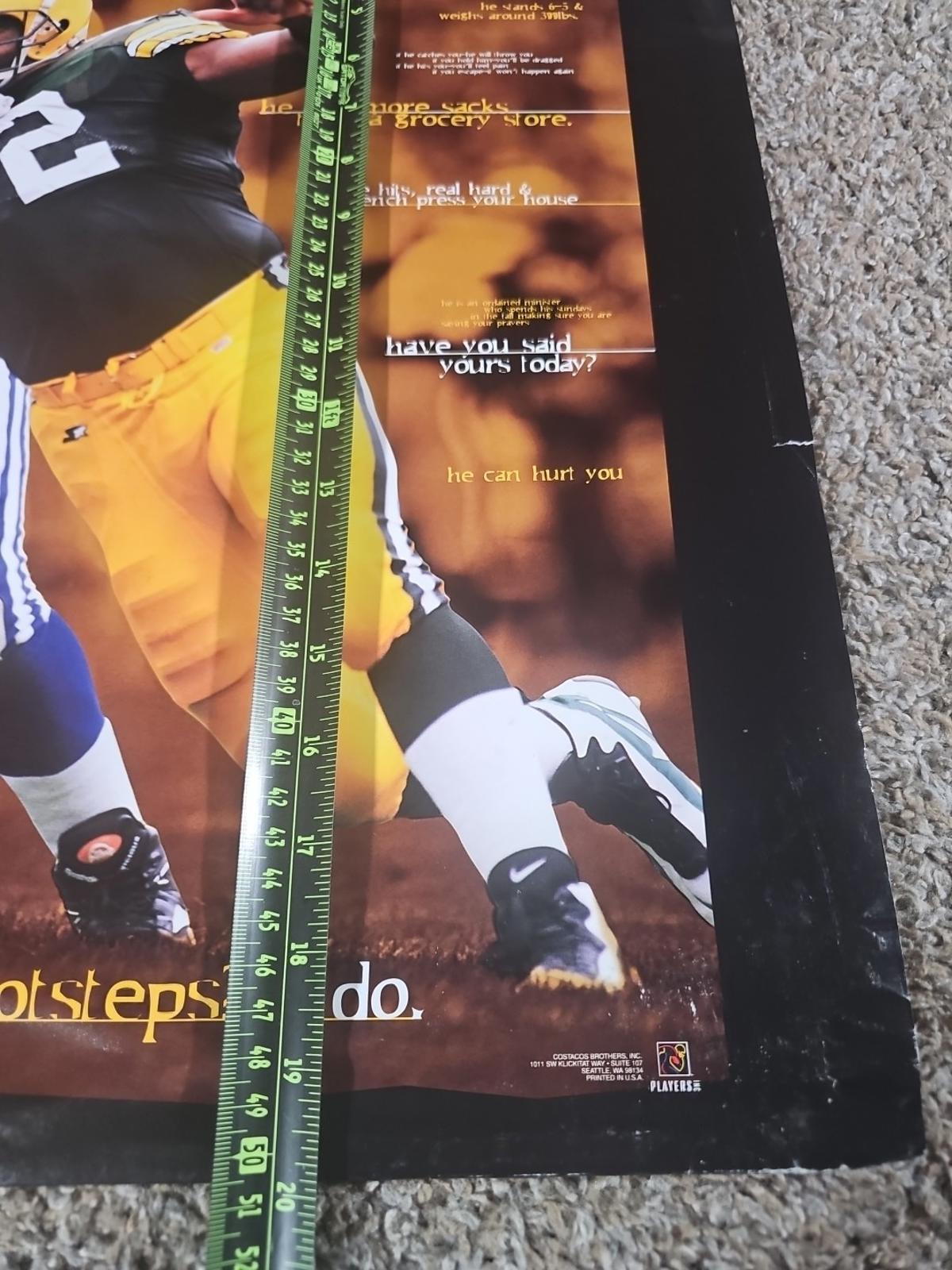 Reggie White Green Bay Packers Do I Hear Footsteps 16x20" Poster