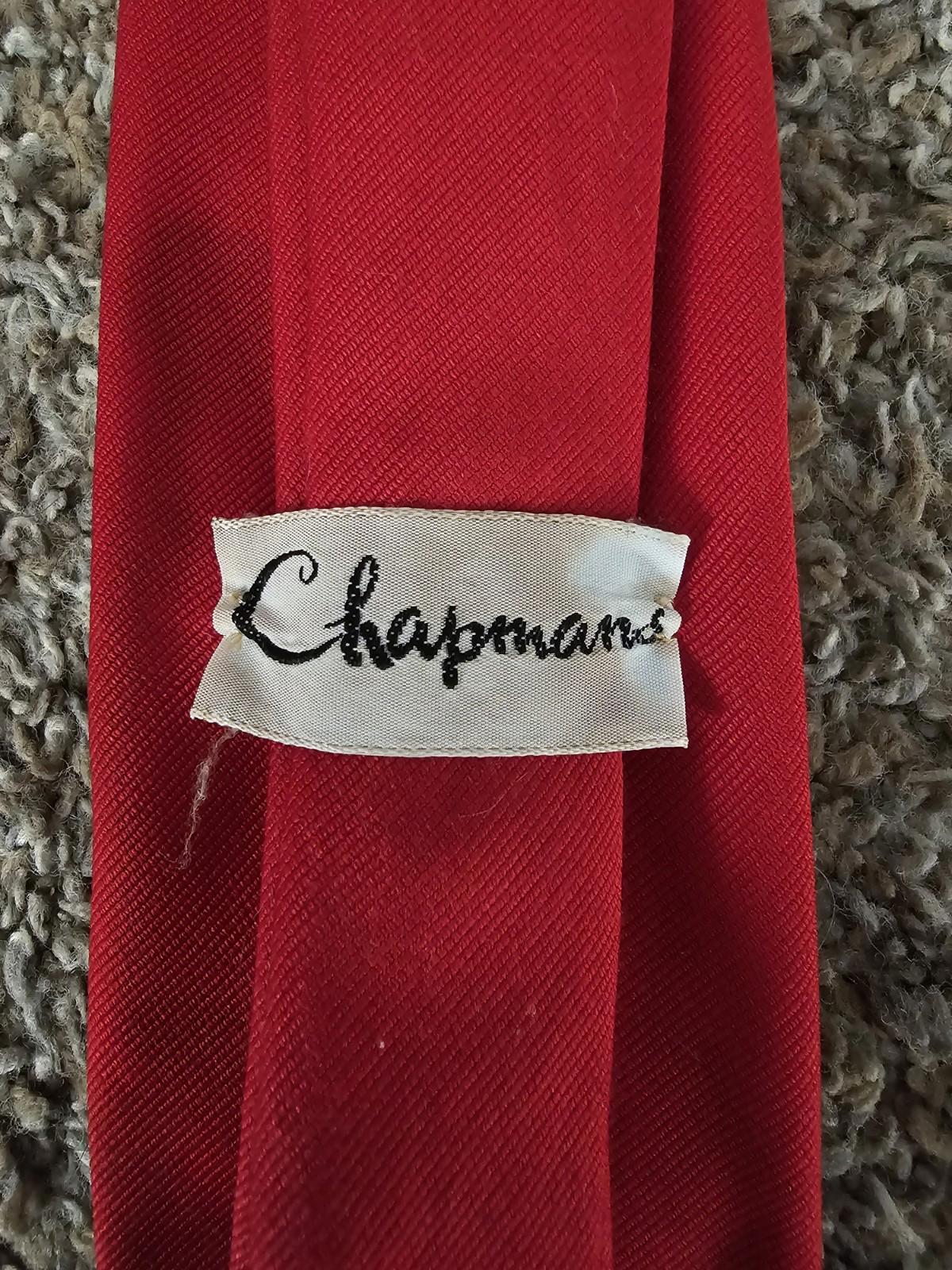 chapmans red Embroidered UW WI bucky badgers necktie vintage