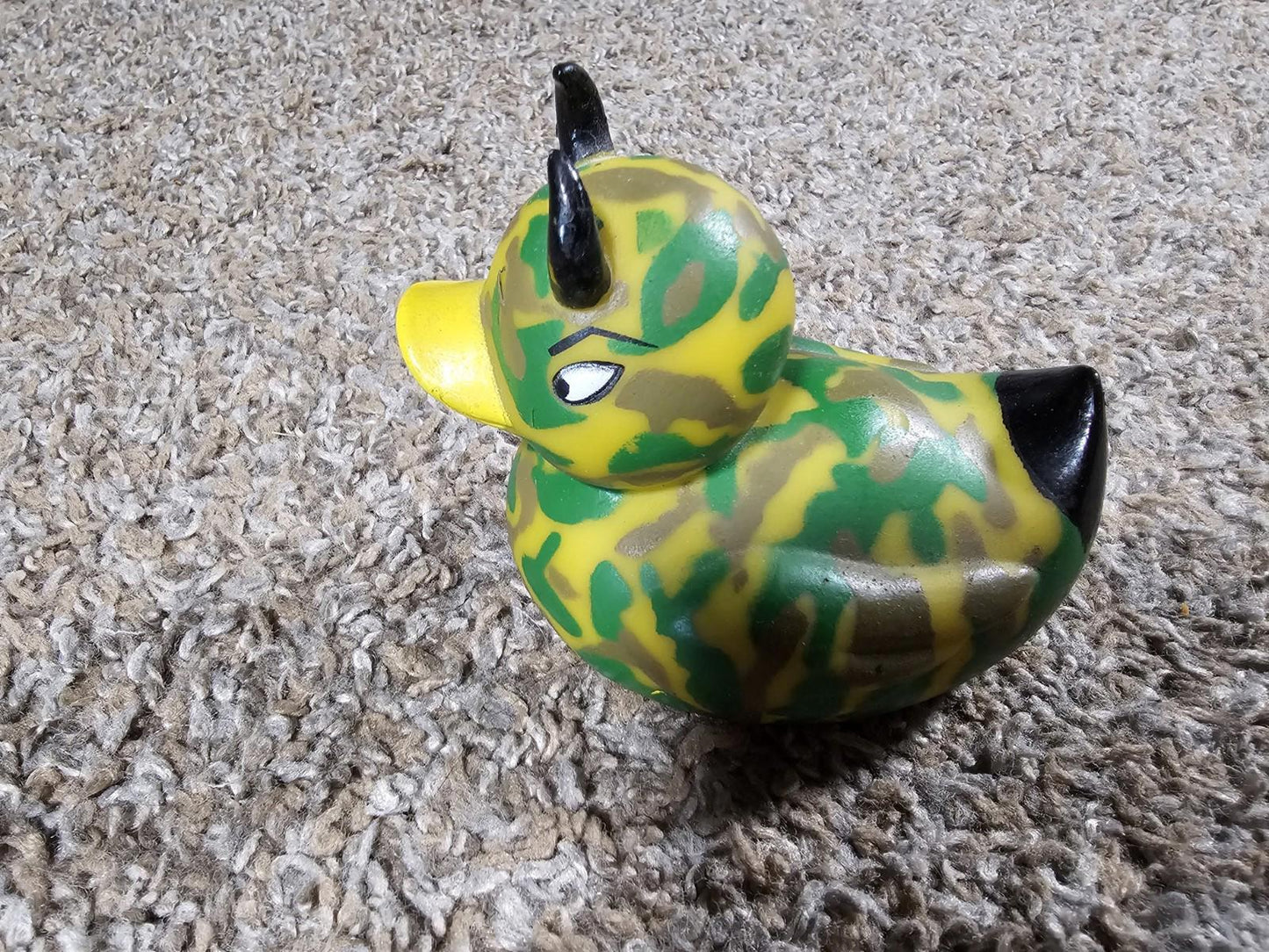Rare 2000 Accoutrements Camo Devil Duckie Rubber Duck Bath Toy