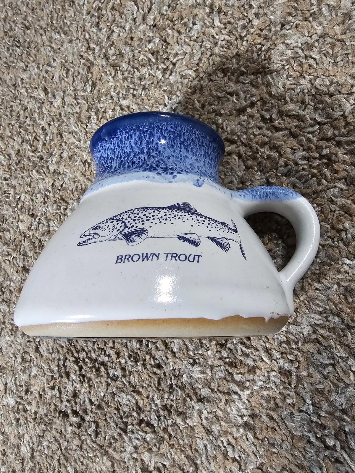 1991 Anglers Expressions Trout Boise Idaho USA Mug Blue White