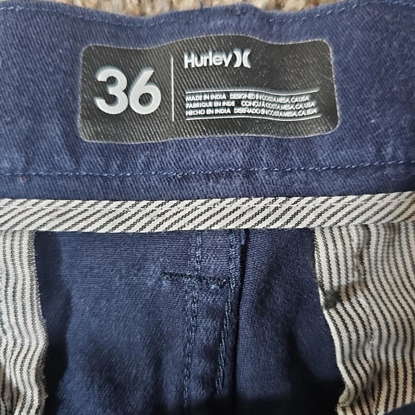 Hurley Sz 36 Navy Blue Shorts