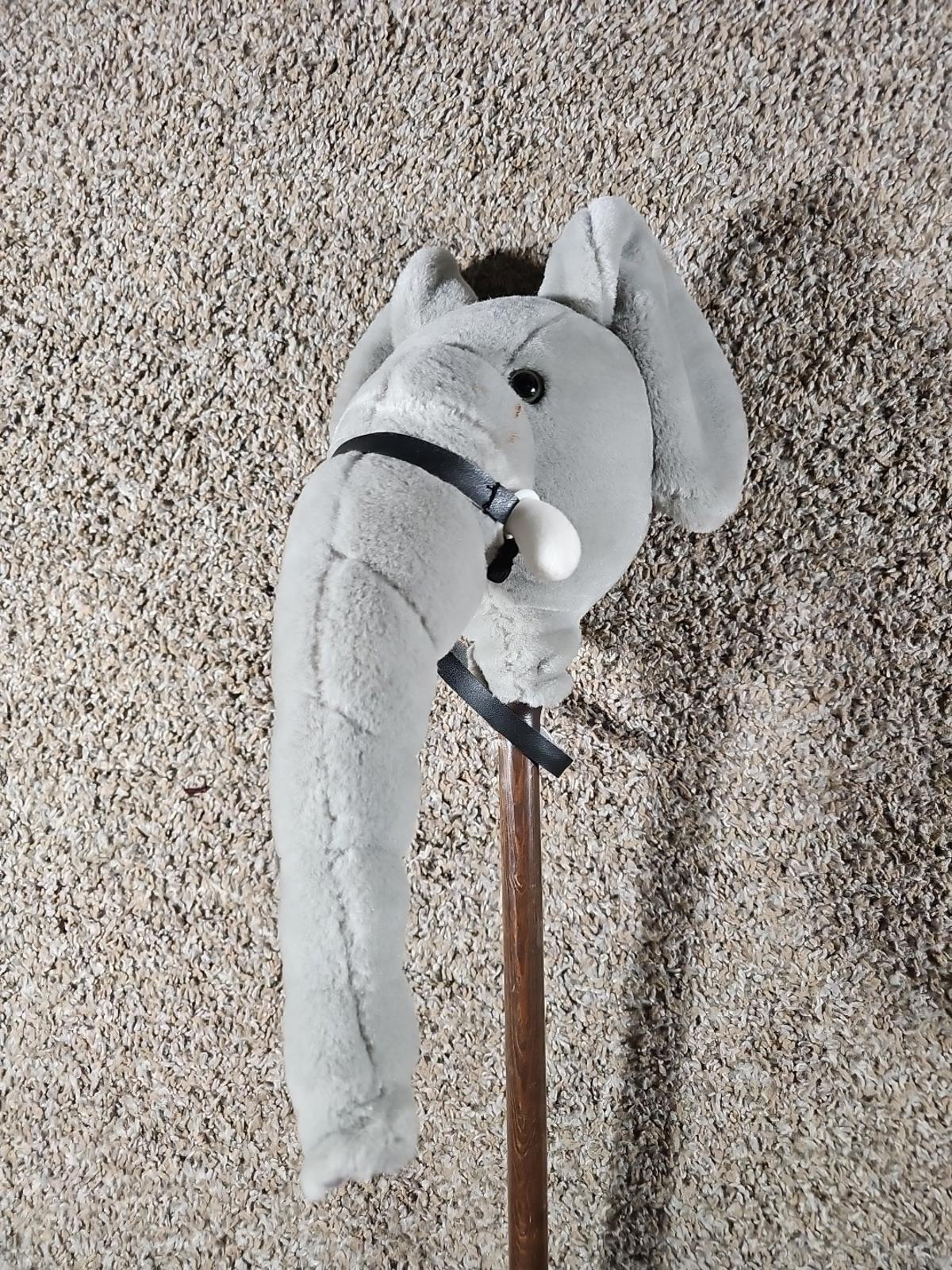 Elephant Stick Horse Plush Hobby Pony Mary Meyer Vtg Childs Toy 1994