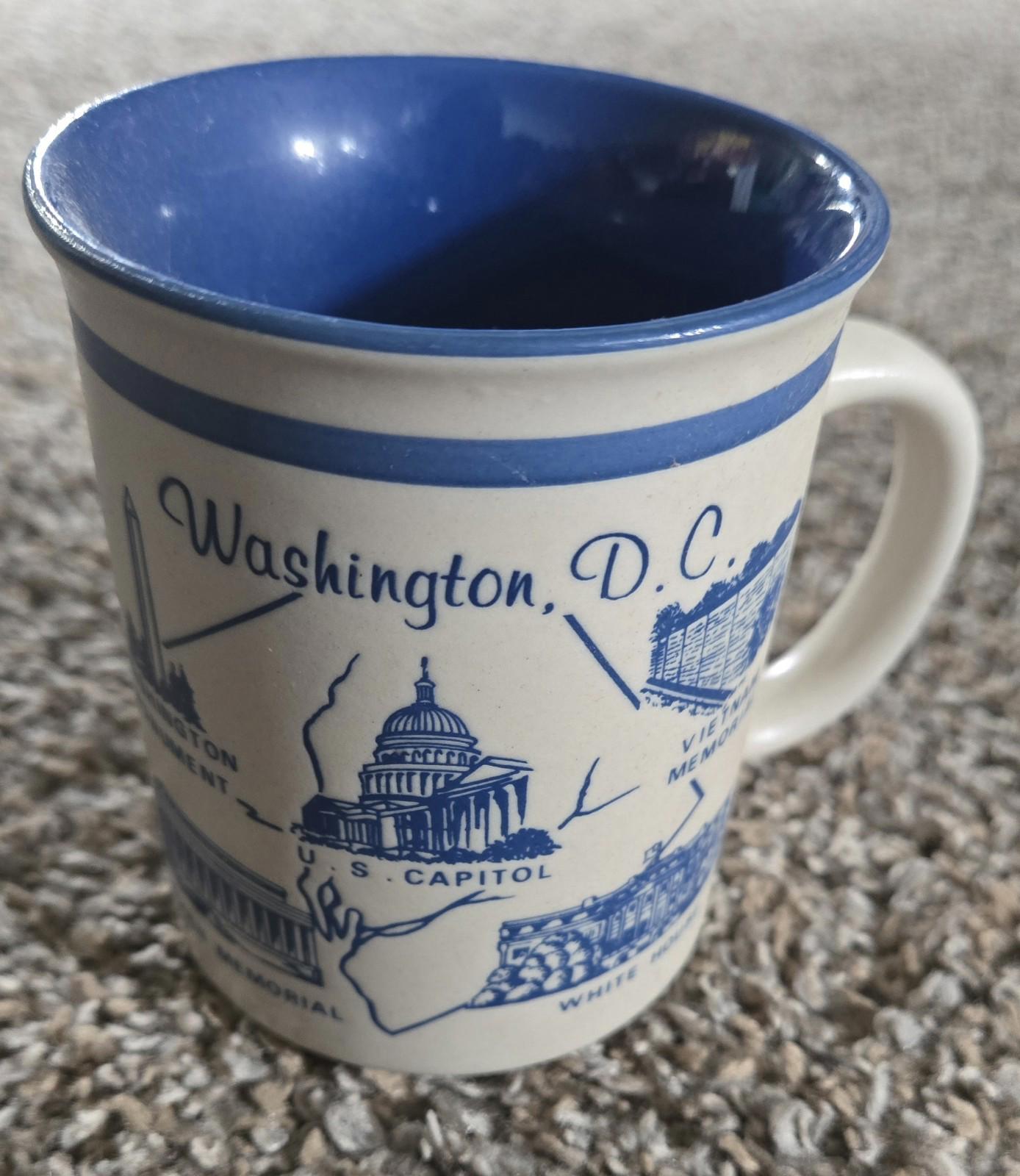 Vintage Washington DC Souvenir Mug US Capitol White House Coffee Cup Monument