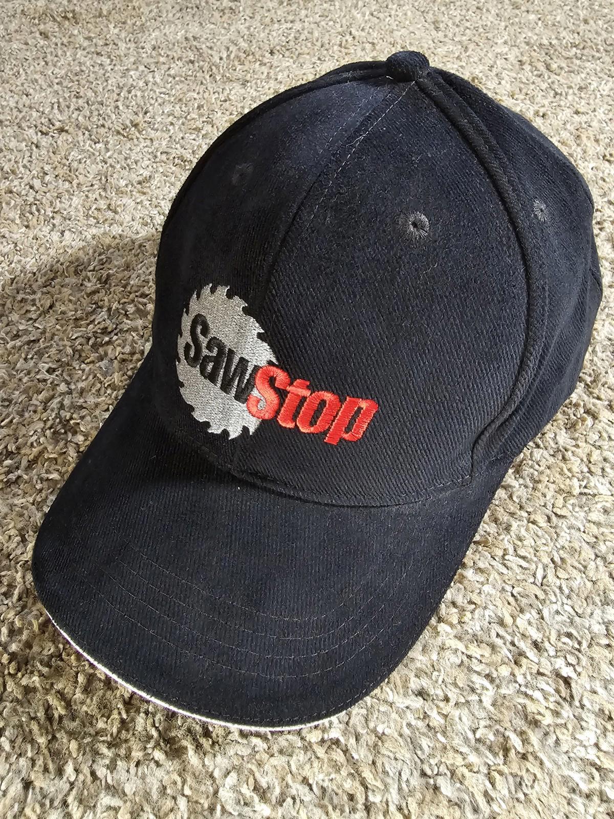 SAWSTOP Adjustable Black Embroidered Logo Hat Saw Stop