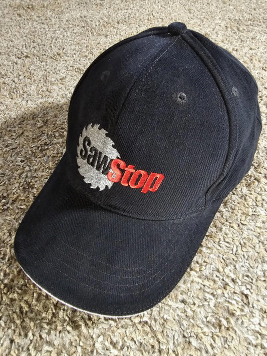 SAWSTOP Adjustable Black Embroidered Logo Hat Saw Stop