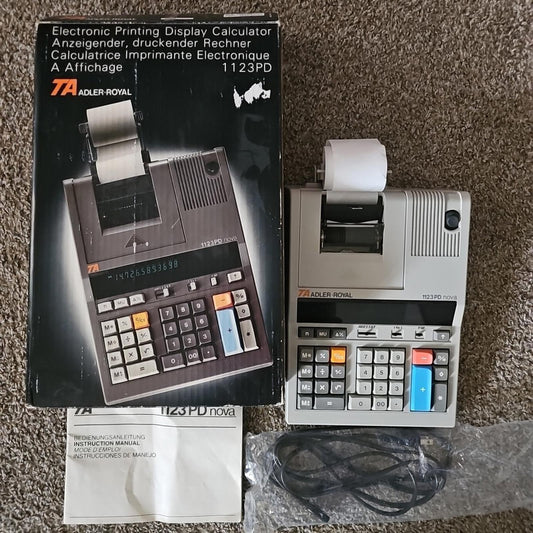 TA Adler-Royal 1123PD Nova 12 Digit Printing Calculator with Box