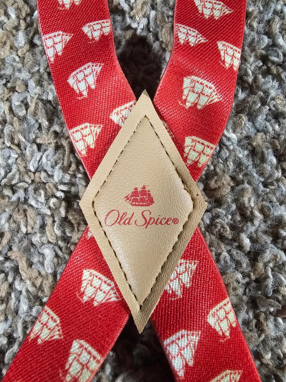 Old Spice Nautical Stretchy Red/White Belt Suspenders OSFA