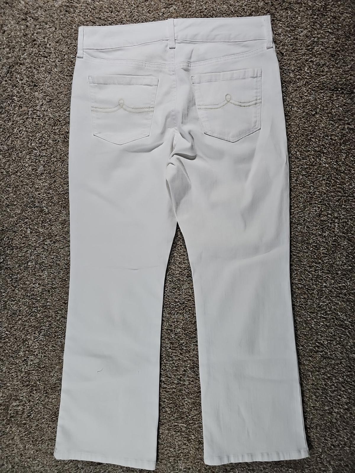 Gloria Vanderbilt Tummy Sculpt Ankle Boot Sz 10 White Jeans