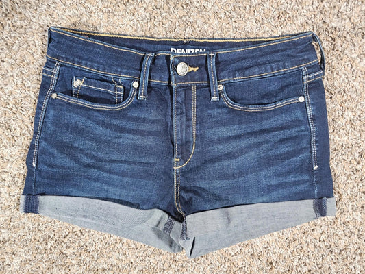 Levi's Denizen Juniors Denim High Rise Shortie Shorts Cuff 7