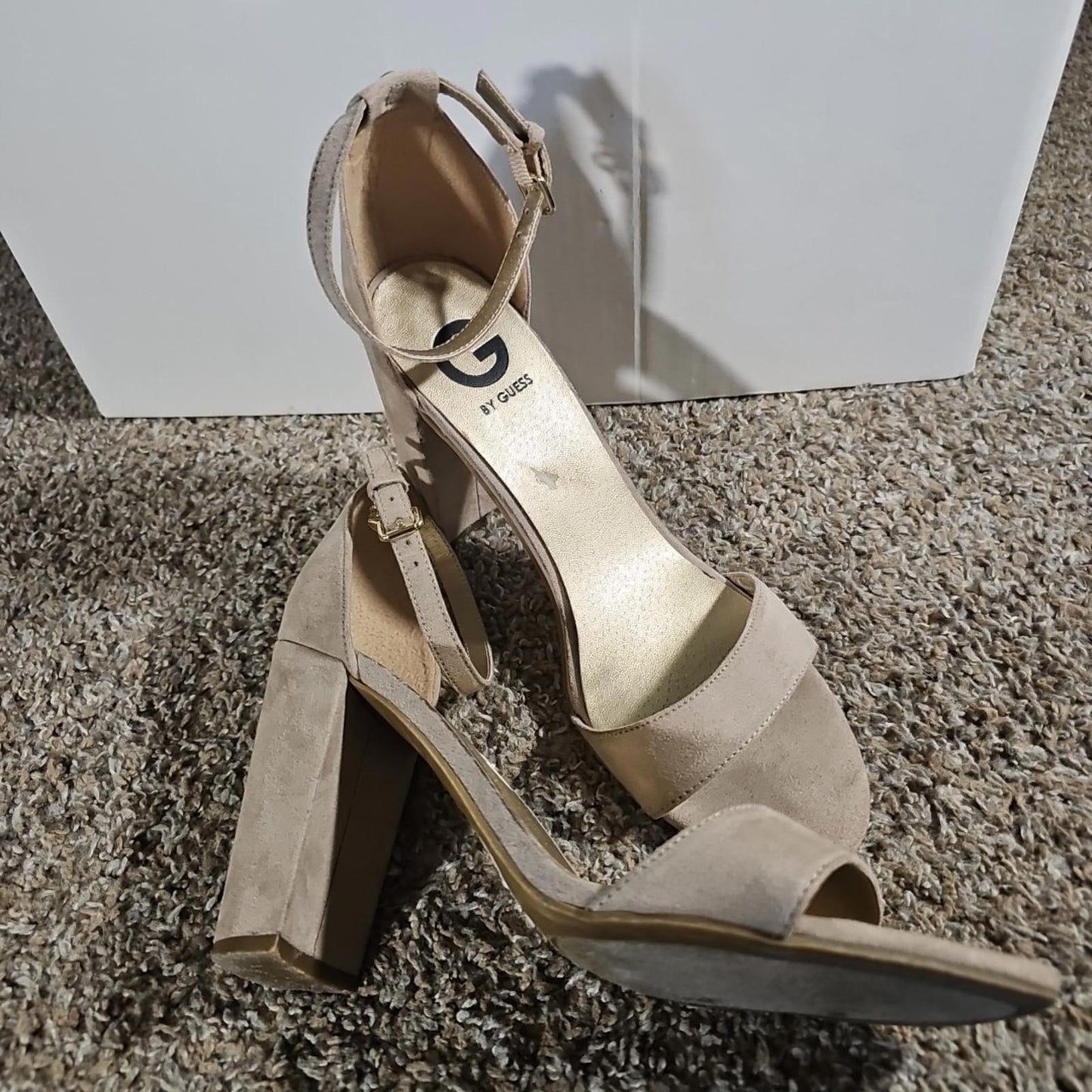 G By Guess Shantel Sandal Strap Open Toe Block Heel 9.5