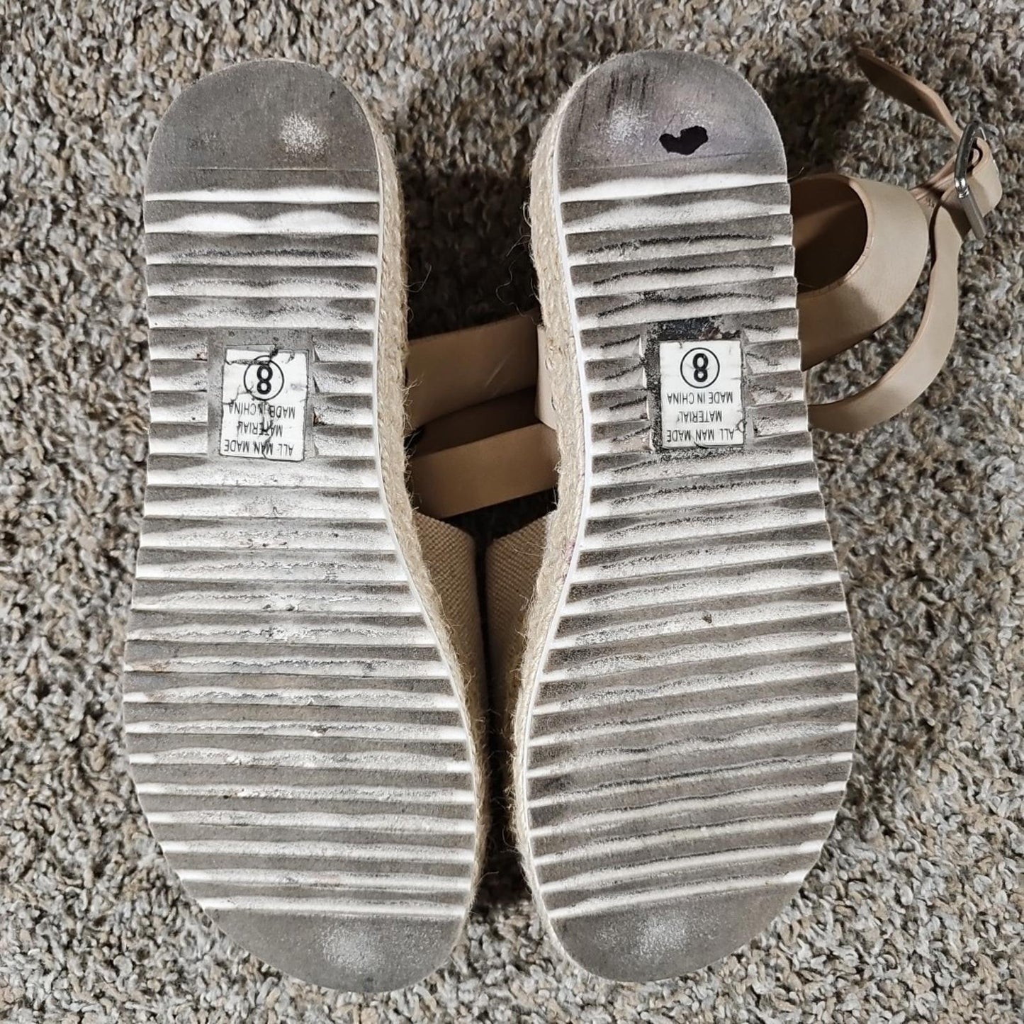 SODA sz 8  Sisal Buckle Slight Heel Sandals