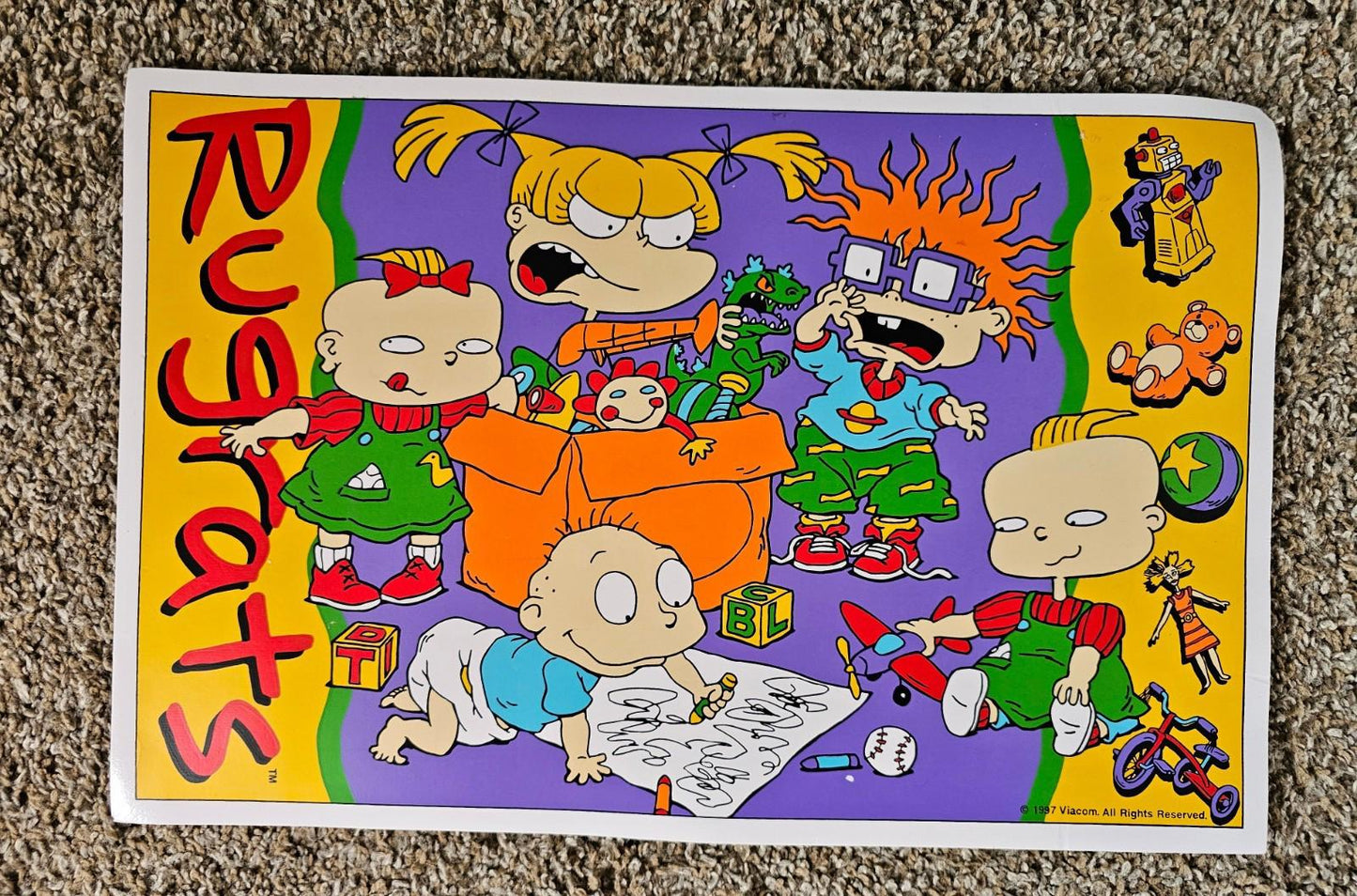 Rugrats Vinyl Placemat 1997 Viacom Nickelodeon Playtime Food Mat