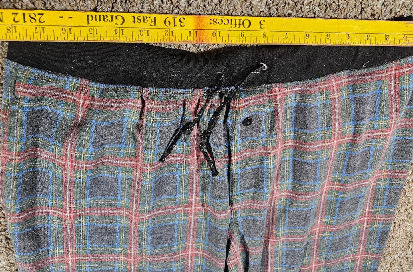fruit of the loom XL plaid drawstring lounge pants