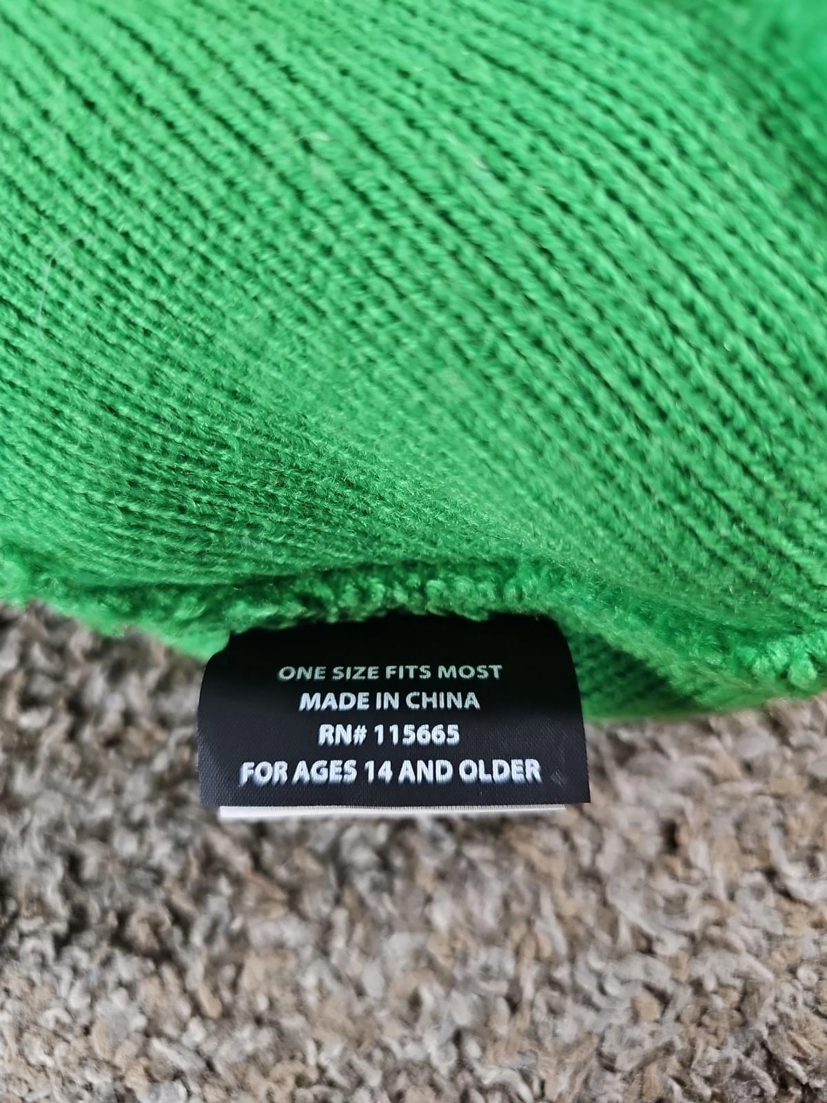 Super Mario Luigi Green Winter Stocking Hat Beanie Poof Pom