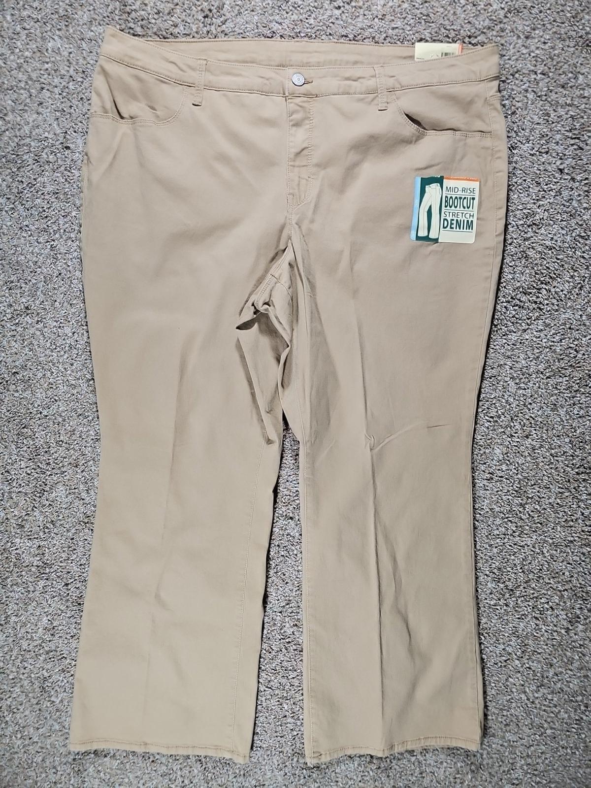 Faded Glory 26W NWT Khaki Bootcut Denim Midrise Jeans