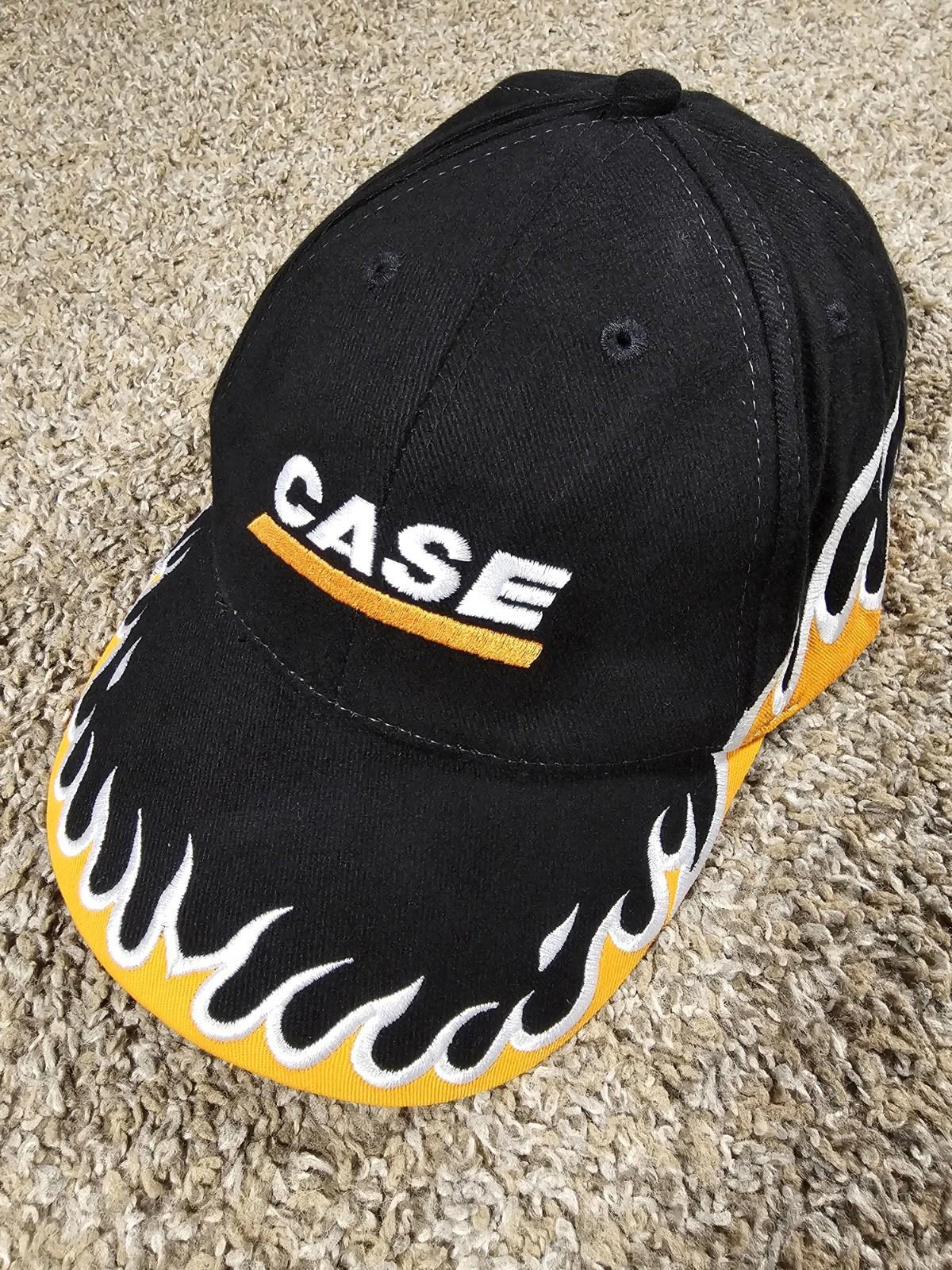 CASE Black & Yellow Graphic Flame Design Adjustable Cap Hat