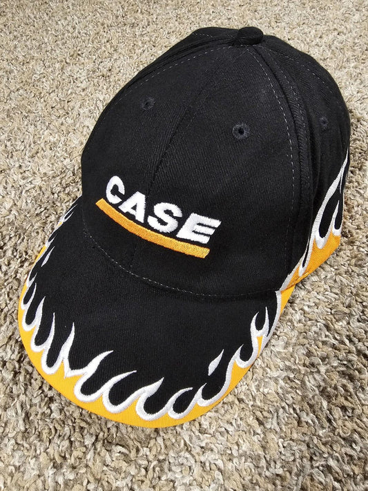 CASE Black & Yellow Graphic Flame Design Adjustable Cap Hat