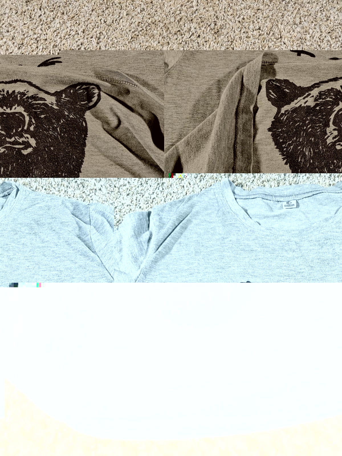 Bear Hug? Flip Up Mask Tshirt Gray