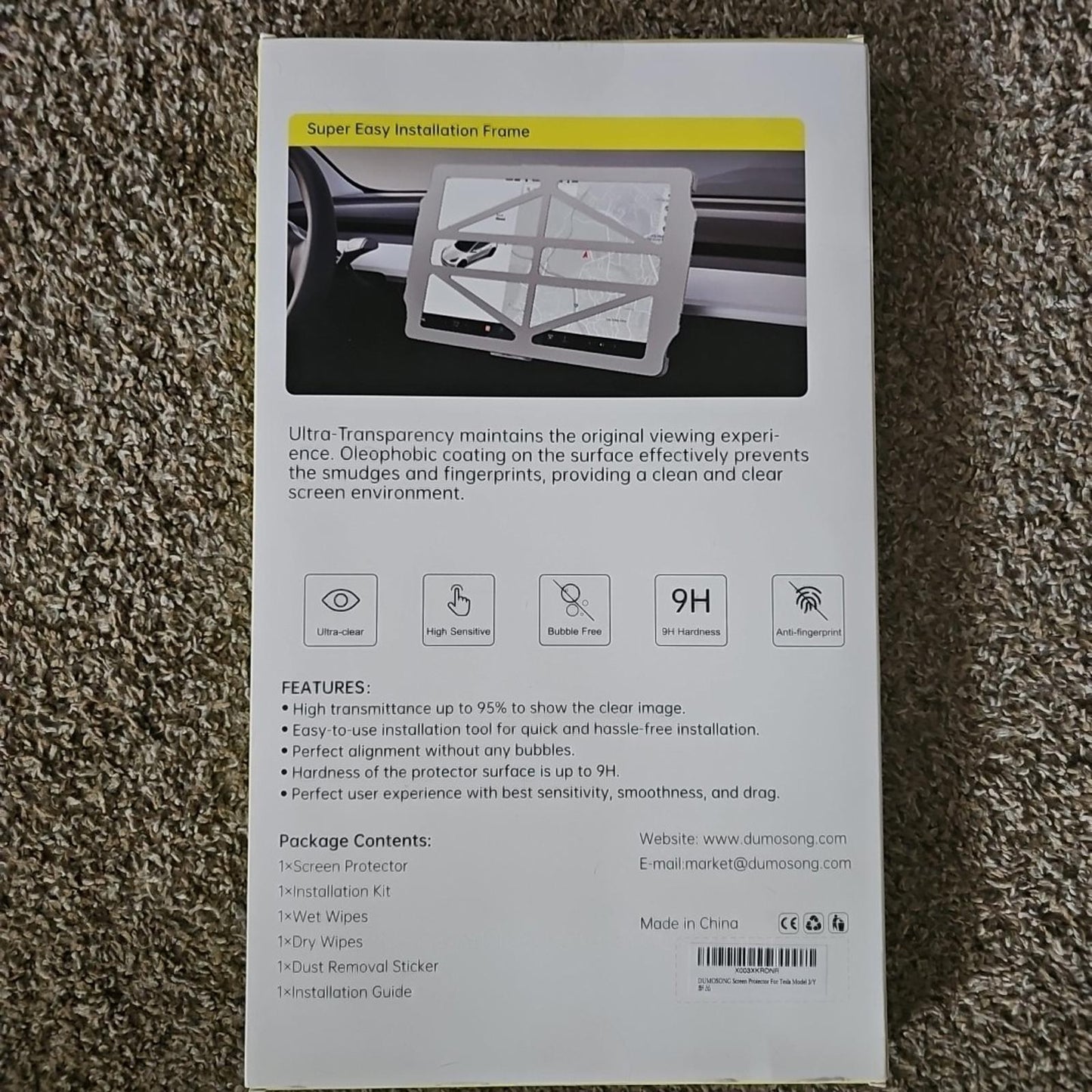 dumosong crystal clear teslashield Tesla Model 3Y NIB