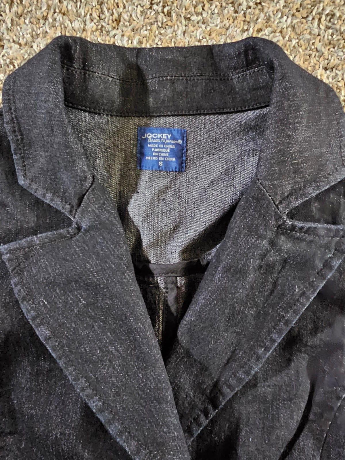 Jockey person to person Gray Black denim jacket 3 button S