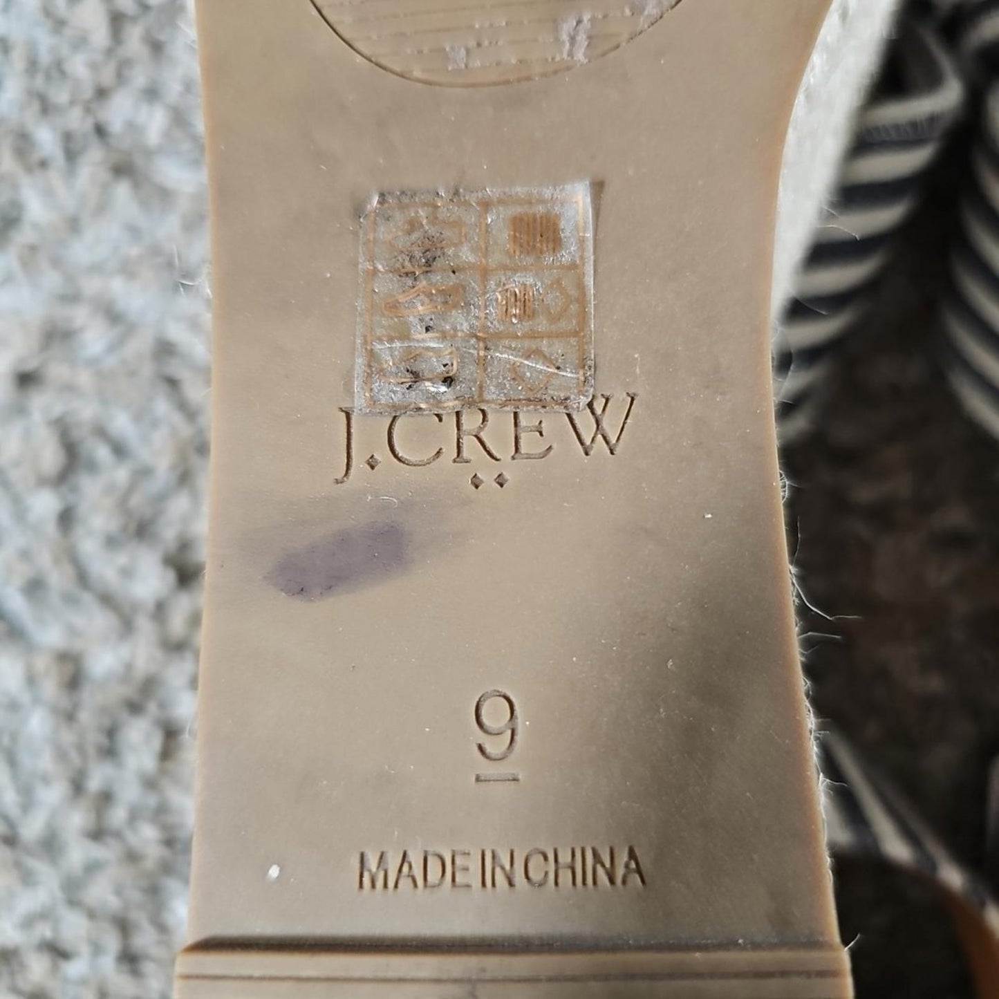 J. Crew Sz 9 Seersucker Dockside Sisal Platform Shoes