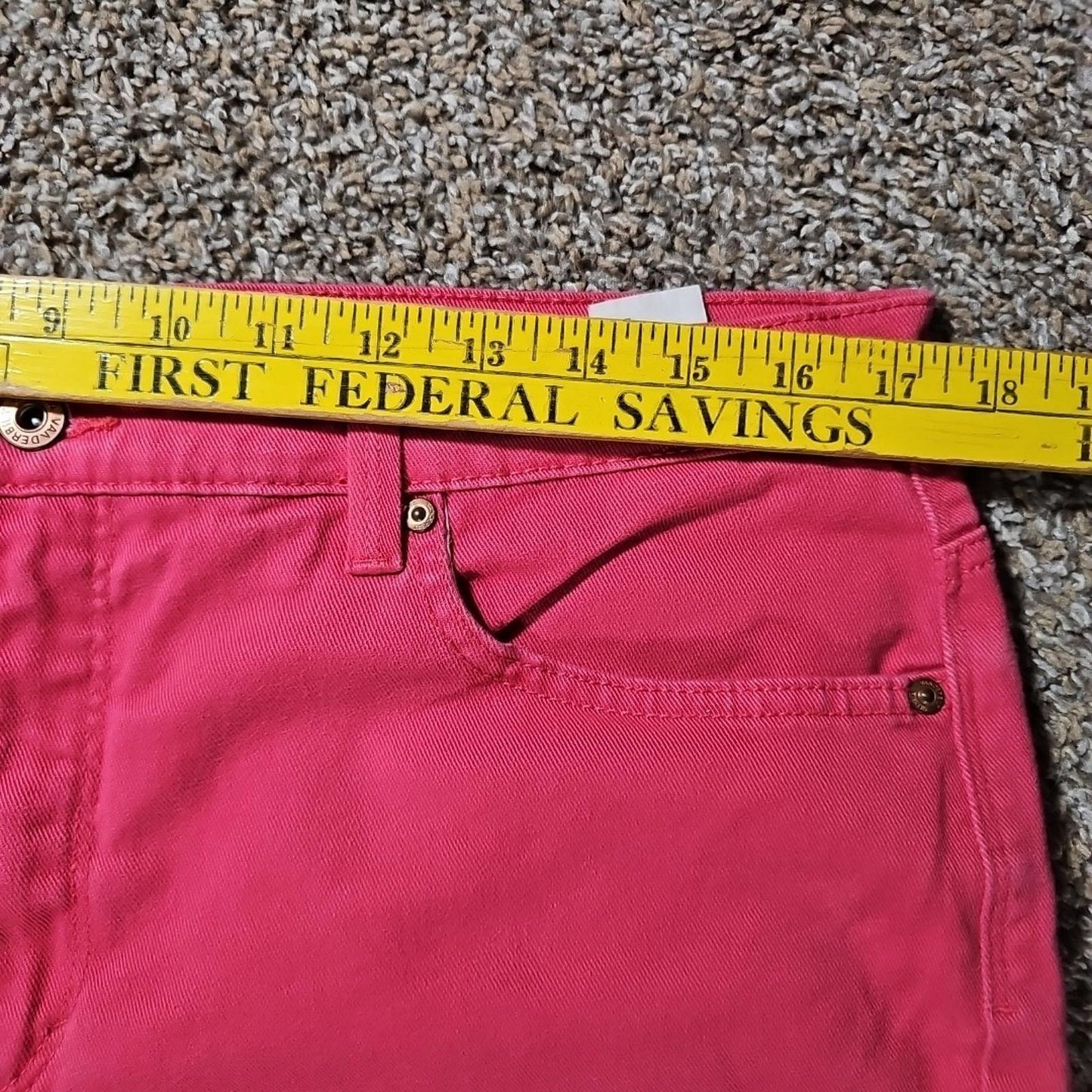 Gloria Vanderbilt Amanda HOT Pink Stretch Jeans 14 IronMark?
