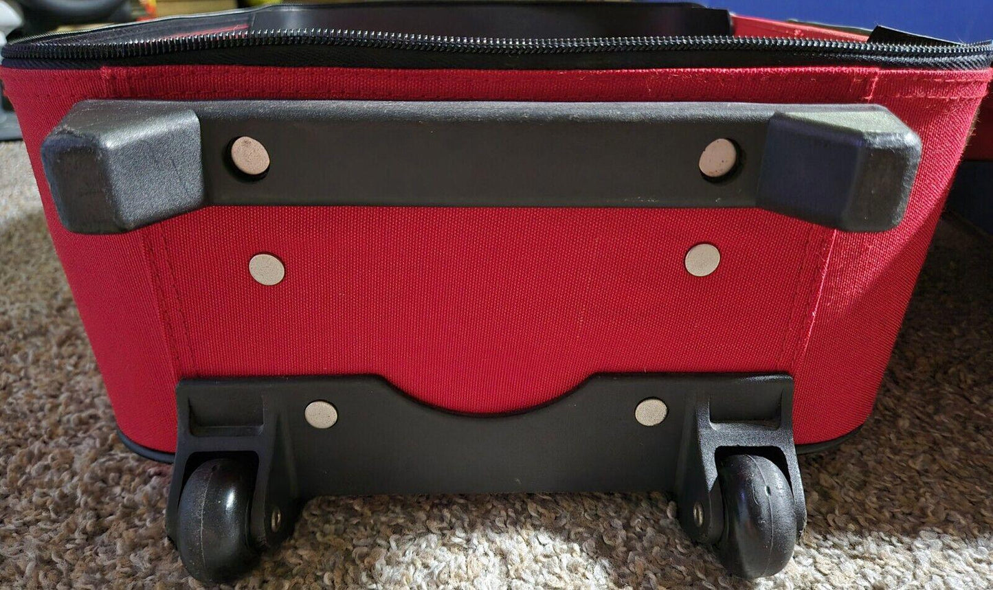 3 Piece Red And Blue  Camp Carnival Luggae Set Wheels