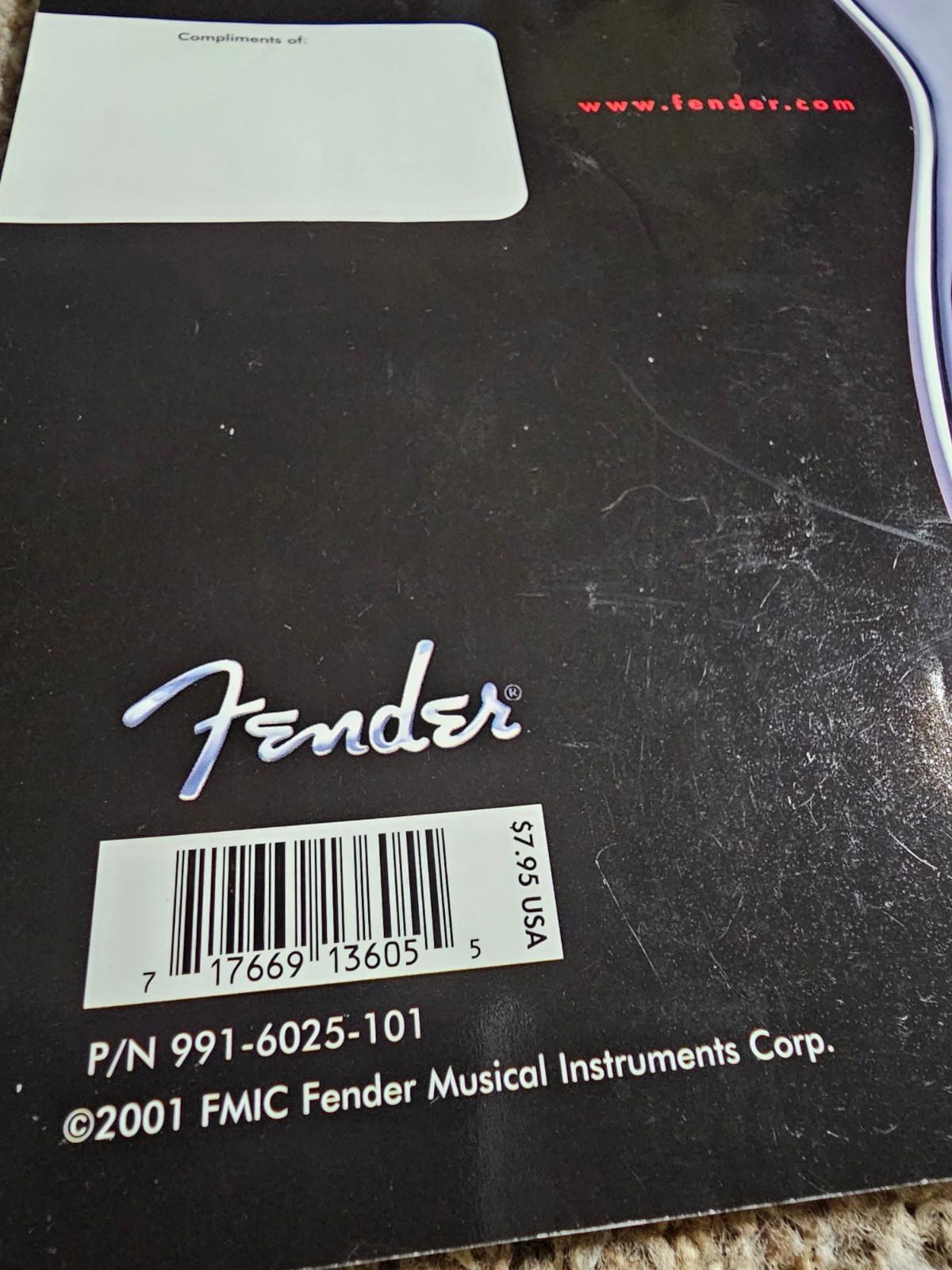 2001 Fender FRONTLINE Catalog Guitars Basses Amplifiers Violins Accessories