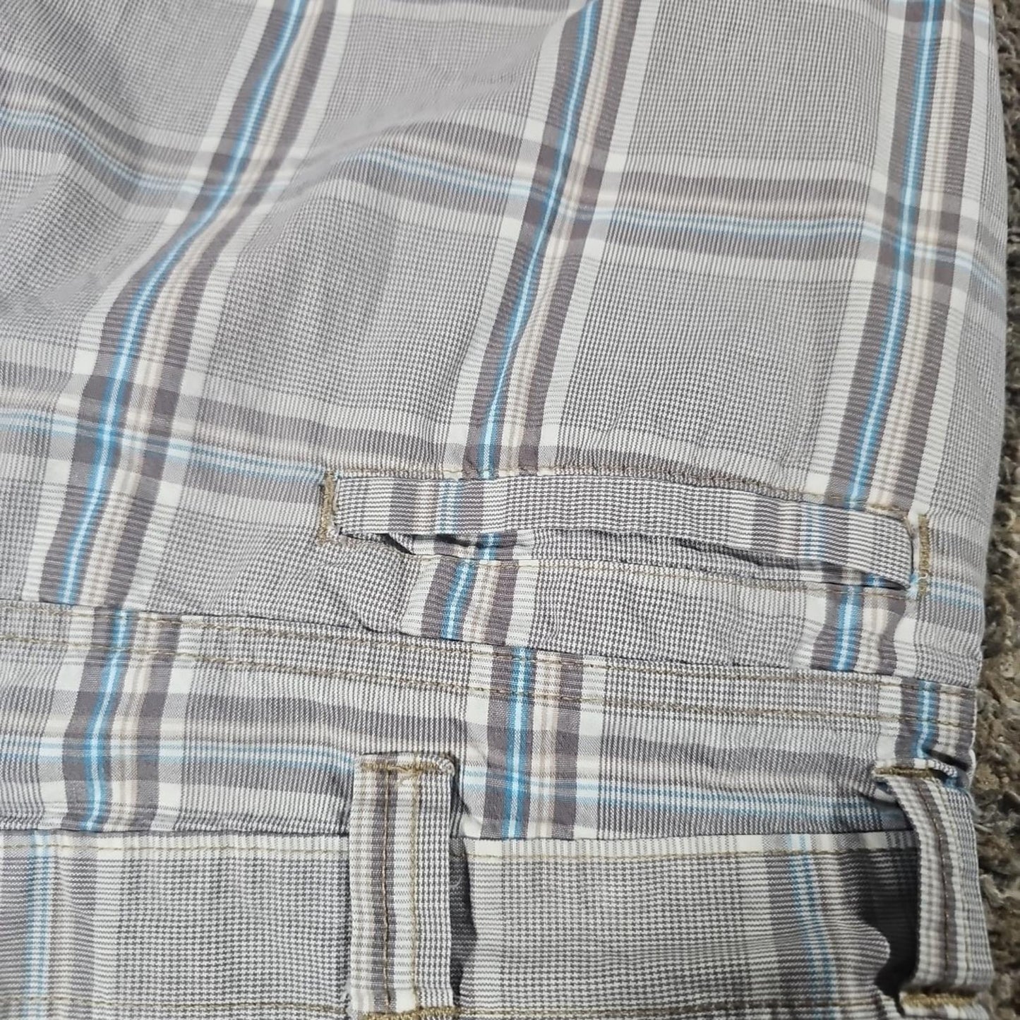 Wrangler Sz 36 Gray Blue Windowpane Cargo Shorts