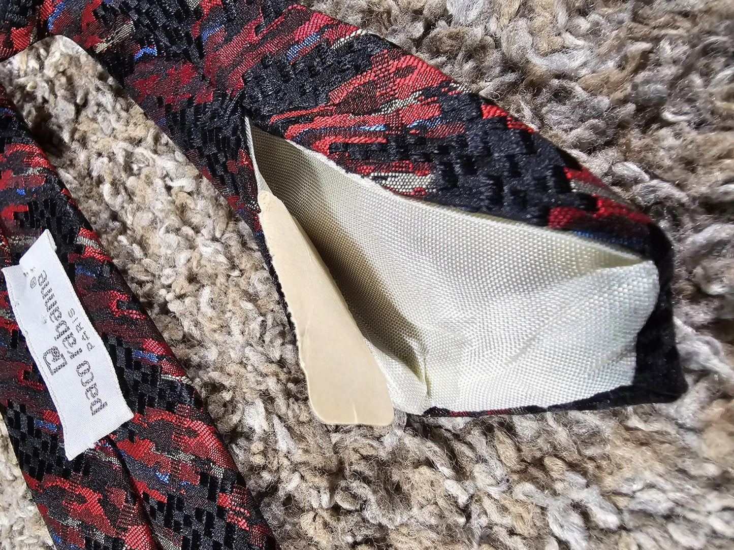 Paco Rabanne Paris Necktie Red Black