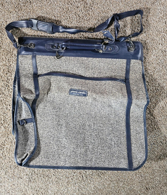 Vintage PIERRE CARDIN Garment Bag Luggage Hanging Suit Tweed
