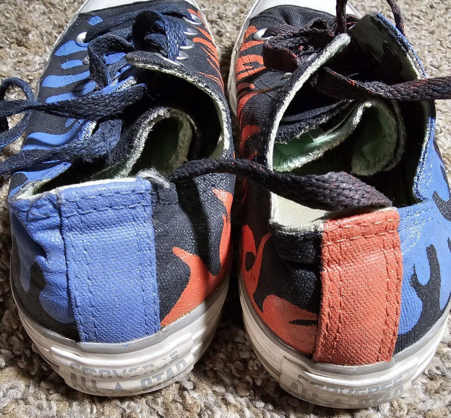 custom painted converse 544877F fire & water shoes Women's 6