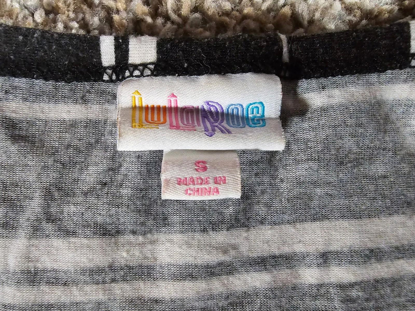 LuLaRoe Black White Stripes Dress Small