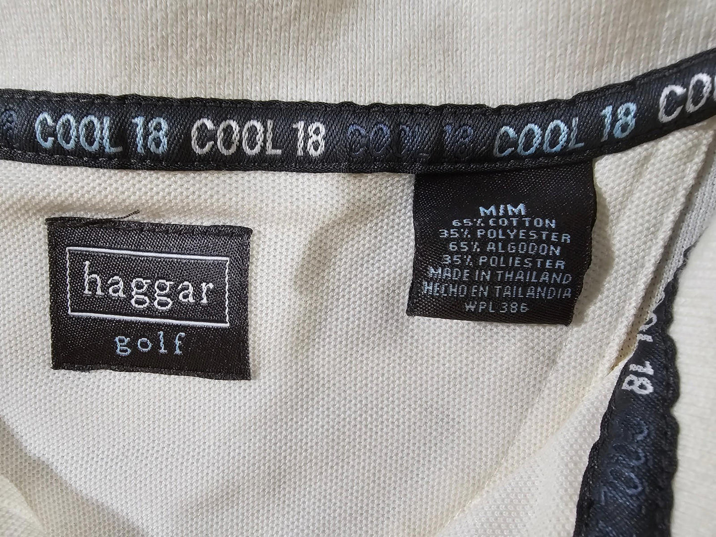 haggar golf cool 18 pro polo cream white Medium - Stains