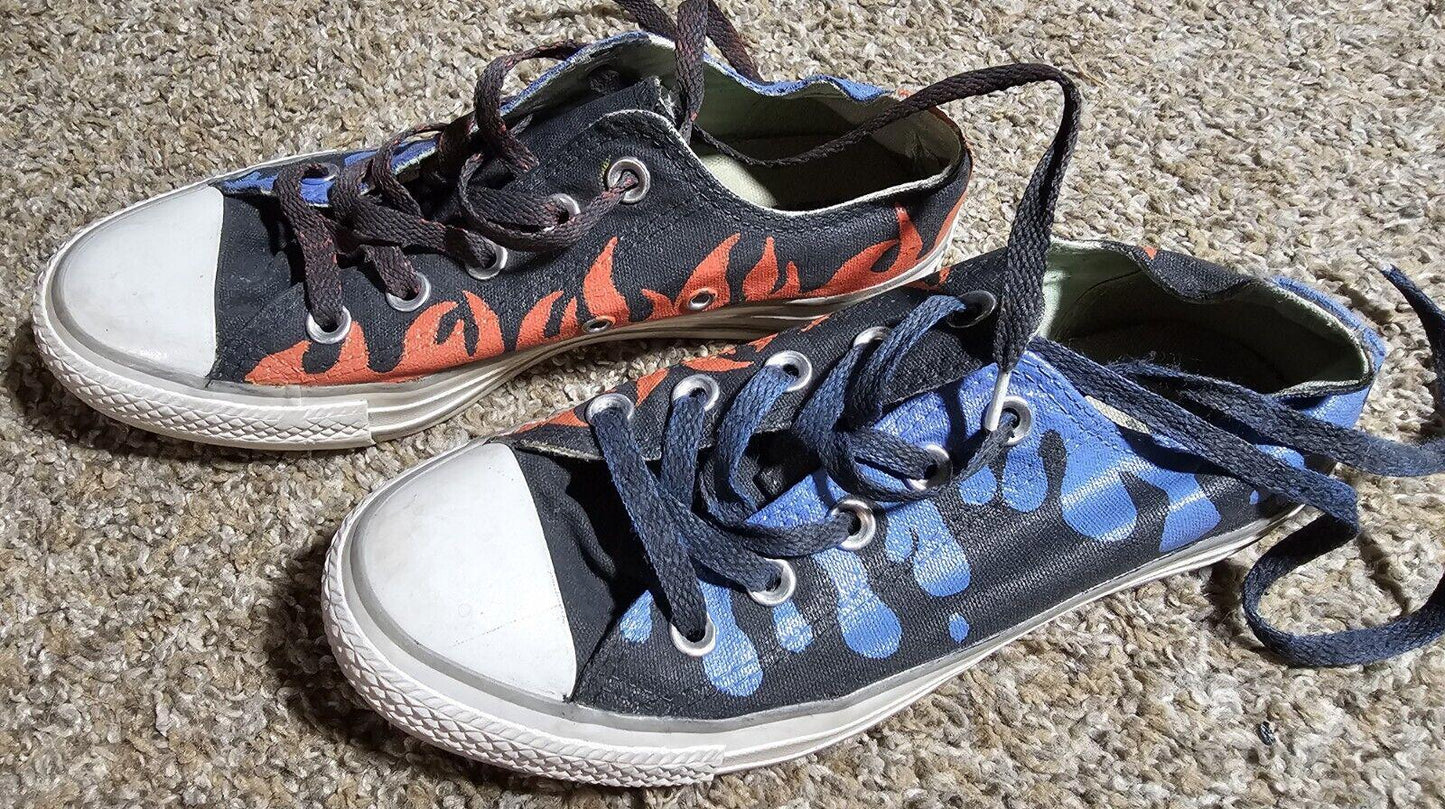 custom painted converse 544877F fire & water shoes Women's 6