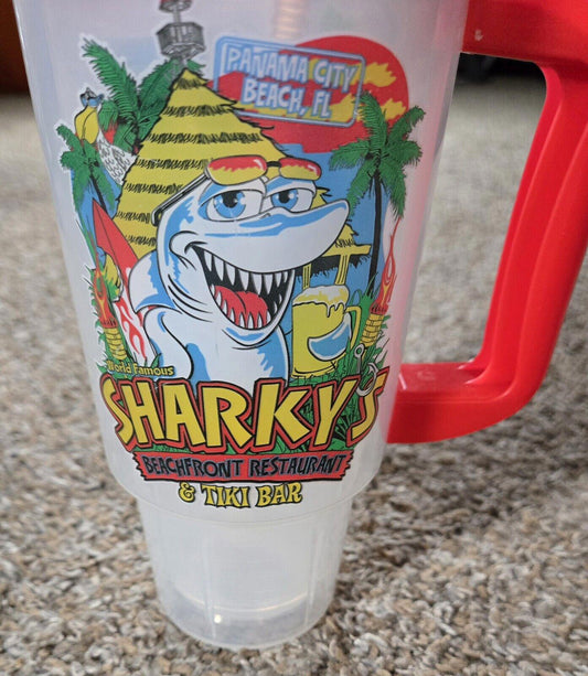 Sharkey's Fat Tuesday Whirley Warren PA USA 24oz Mug With Lid And Straw