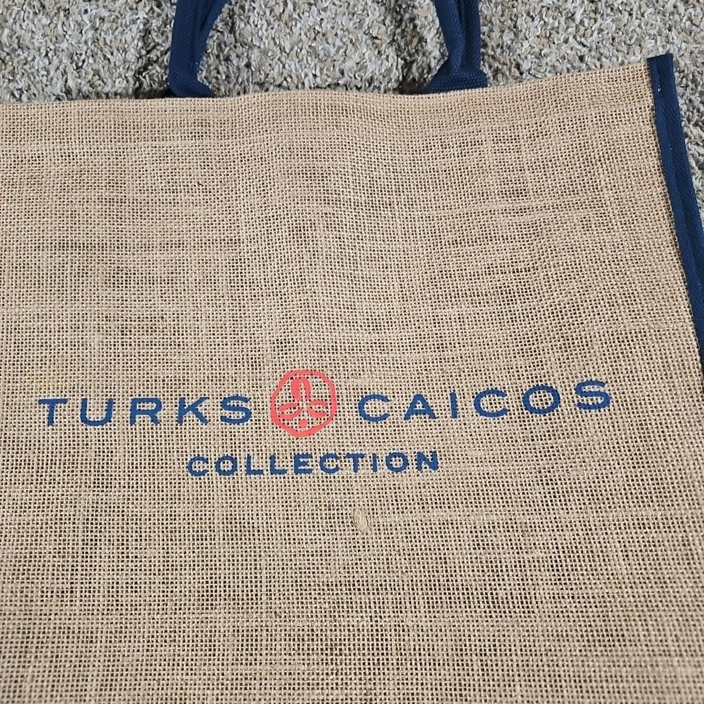 Turks & Caicos Woven Burlap Tote Bag