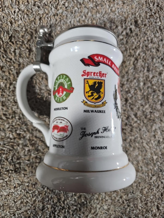 Small Breweries Of Wisconsin 1991 2nd Limited Edition Lidded Stein #3 Of 125